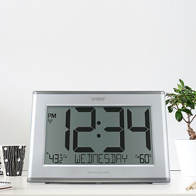 La Crosse Technology 513-63867-INT Extra-Large Atomic Digital Clock with Outdoor Temperature