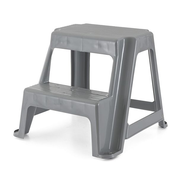 Gracious Living 16" Plastic 2 Step Portable Garage Home & Kitchen Stool