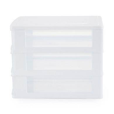 Gracious Living Deluxe 3 Drawer Storage Desktop And Countertop Organizer, White