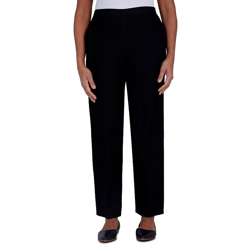 UPC 196389122201 product image for Petite Alfred Dunner Pull-On Straight-Leg Pants, Women's, Size: 16P-Short, Black | upcitemdb.com