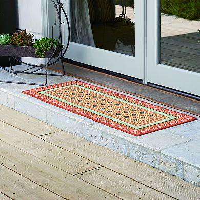 Sonoma Goods For Life® Indoor/Outdoor Warm Geo Border Throw & Area Rug