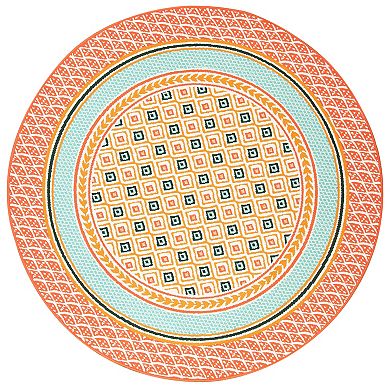Sonoma Goods For Life® Indoor/Outdoor Warm Geo Border Throw & Area Rug