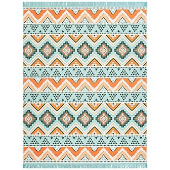 Sonoma Goods For Life® Indoor/Outdoor Coral Multi Geo Stripe Rug