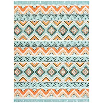 Sonoma Goods For Life® Indoor/Outdoor Coral Multi Geo Stripe Rug