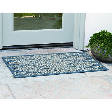 Sonoma Goods For Life® Indoor/Outdoor Blue Global Floral Throw & Area Rug