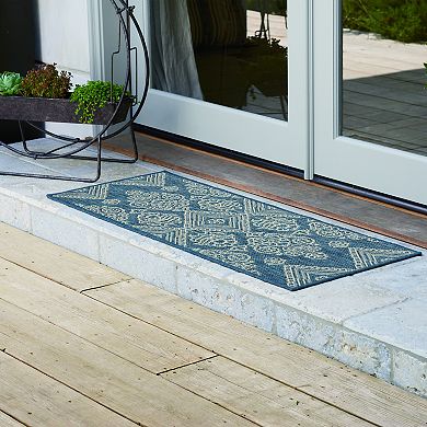 Sonoma Goods For Life® Indoor/Outdoor Blue Global Floral Throw & Area Rug