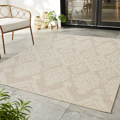 Sonoma Goods For Life® Indoor/Outdoor Blue Global Floral Throw & Area Rug