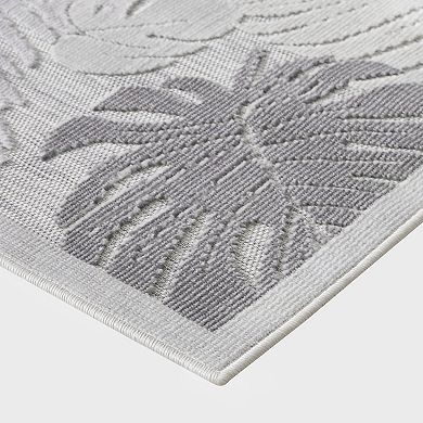 Sonoma Goods For Life® Indoor/Outdoor Neutral Palm Leaves Throw & Area Rug