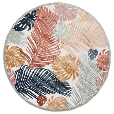 Sonoma Goods For Life® Indoor/Outdoor Neutral Palm Leaves Throw & Area Rug