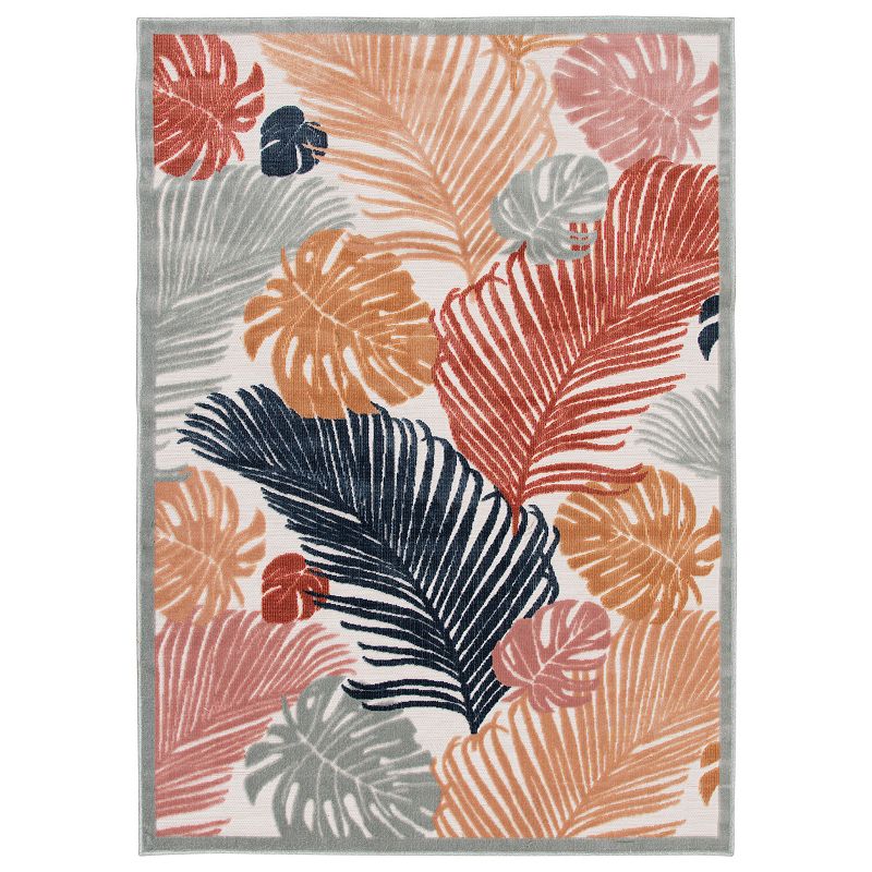 Sonoma Goods For Life Indoor/Outdoor Neutral Palm Leaves Throw & Area Rug, 