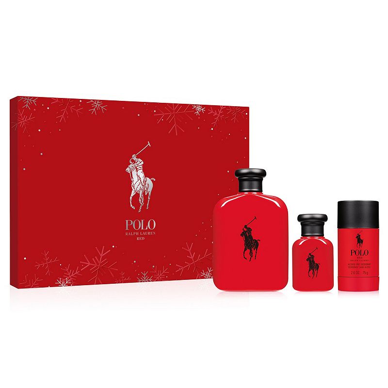 Ralph Lauren Polo Red Eau de Toilette 3-Piece Holiday Cologne Gift Set, Mul