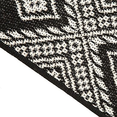 Sonoma Goods For Life® Indoor/Outdoor Black Southwest Geo Throw & Area Rug