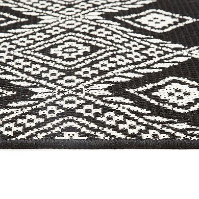 Sonoma Goods For Life® Indoor/Outdoor Black Southwest Geo Throw & Area Rug