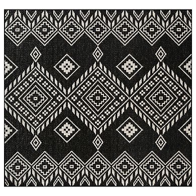 Sonoma Goods For Life® Indoor/Outdoor Black Southwest Geo Throw & Area Rug
