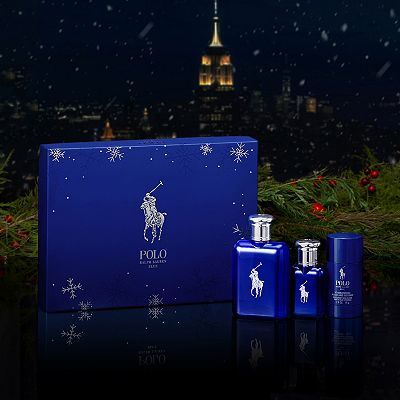 Ralph Lauren Polo Blue Eau de Toilette 3 Piece Holiday Cologne Gift Set