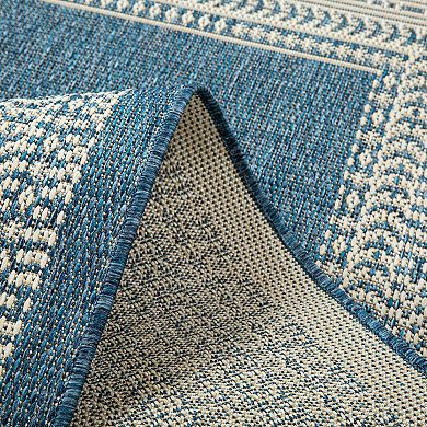 Sonoma Goods For Life® Indoor/Outdoor Blue Global Border Throw & Area Rug