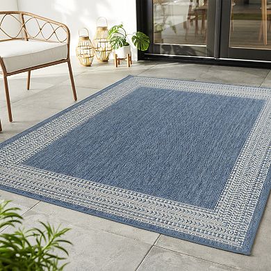 Sonoma Goods For Life® Indoor/Outdoor Blue Global Border Throw & Area Rug
