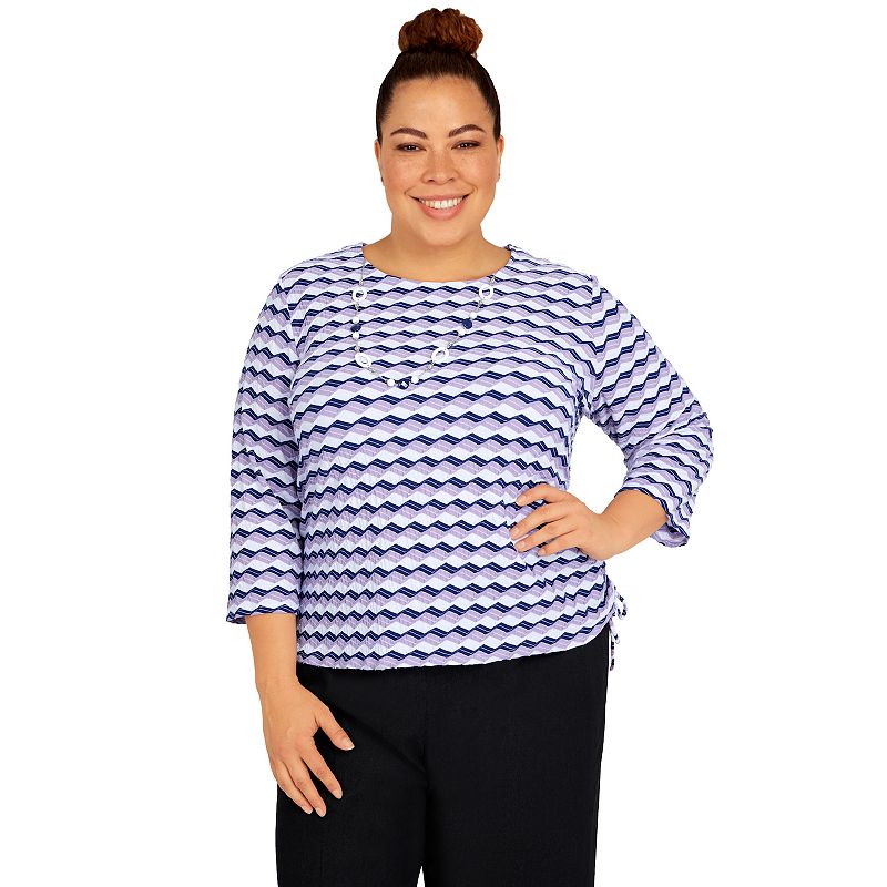 Plus Size Alfred Dunner Picture Perfect Ombre Stripe Top, Womens, Size: 1X
