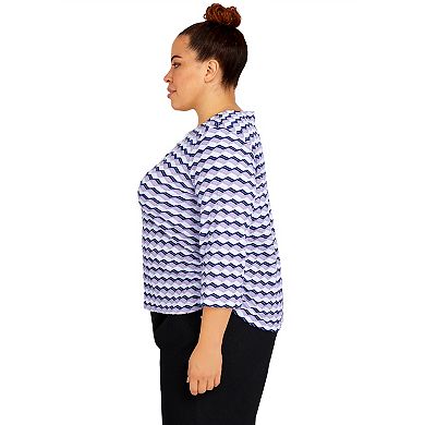 Plus Size Alfred Dunner Picture Perfect Ombre Stripe Top