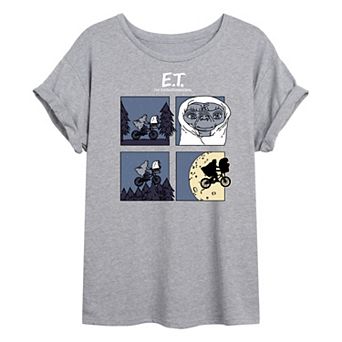 Juniors' E.T. Squares Oversized Graphic Tee