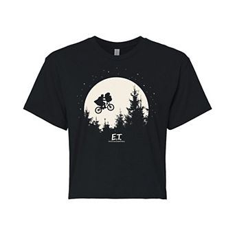 Juniors' E.T. Bike Moon Cropped Graphic Tee