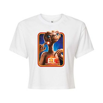 Juniors' E.T. Retro Frame Cropped Graphic Tee