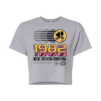 Juniors' E.T. 1982 Logo Cropped Graphic Tee