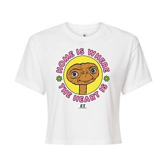 Juniors' E.T. Home Heart Cropped Graphic Tee