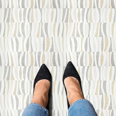 Achim Retro Linen Waves 12'' x 12'' 20-piece Self Adhesive Vinyl Floor Tile Set