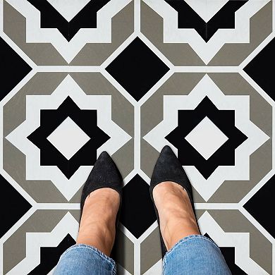 Achim Retro Onyx Star 12'' x 12'' 20-piece Self Adhesive Vinyl Floor Tile Set