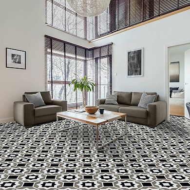 Achim Retro Onyx Star 12'' x 12'' 20-piece Self Adhesive Vinyl Floor Tile Set