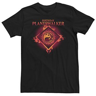 Big & Tall Magic the Gathering "Birthday Planeswalker" Mountain Mana Symbol Tee