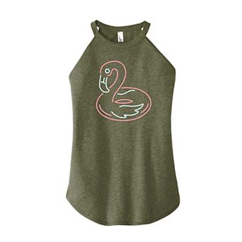 Juniors' Flamingo Floatie Graphic Tank Top