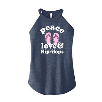 Juniors' Peace Flip Flops Graphic Tank Top Top