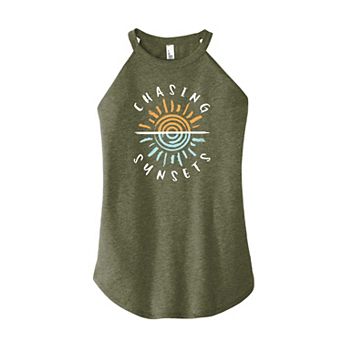 Junior's Chasing Sunsets High Neck Tank Top