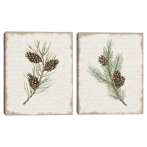 Masterpiece Pine Cone Botanical I & Pine Cone Botanical II Canvas Wall ...