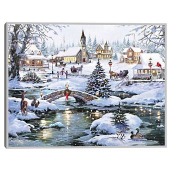 Masterpiece Icy Lights Framed Canvas Wall Art