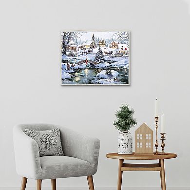 Masterpiece Icy Lights Framed Canvas Wall Art