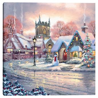 Masterpiece Snowy Village Canvas Wall Art