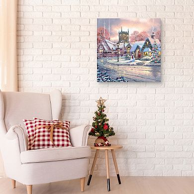 Masterpiece Snowy Village Canvas Wall Art