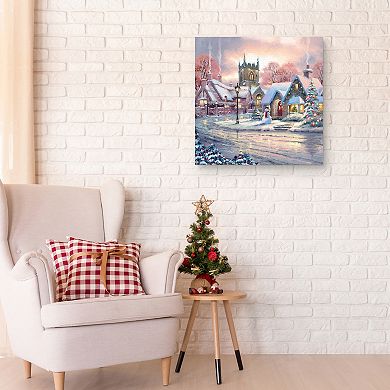 Master Piece Snowy Village Canvas Wall Art