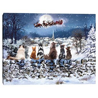 Masterpiece Christmas Cats Canvas Wall Art