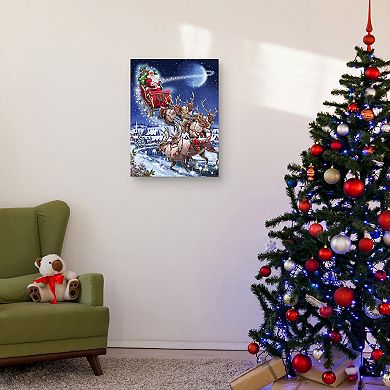 Masterpiece Santa's Sleigh Team Canvas Wall Art