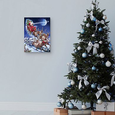 Masterpiece Santa's Sleigh Team Canvas Wall Art
