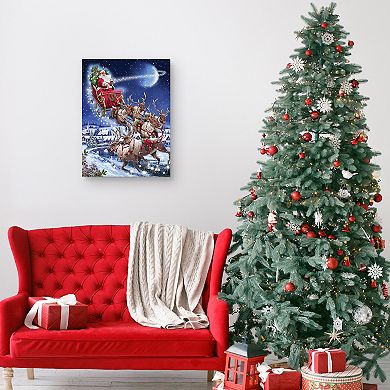Masterpiece Santa's Sleigh Team Canvas Wall Art