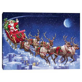 Masterpiece Santa's Sleigh Canvas Wall Art