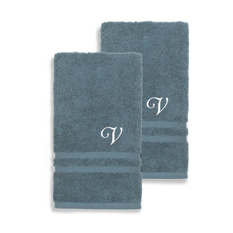 Linum Home Textiles Turkish Cotton 2-piece Personalized Denzi Hand Towel Set, V