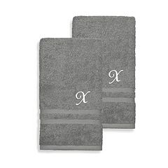 Set Of 2 Monogrammed Bath Towels Cream/k - Linum Home Textiles