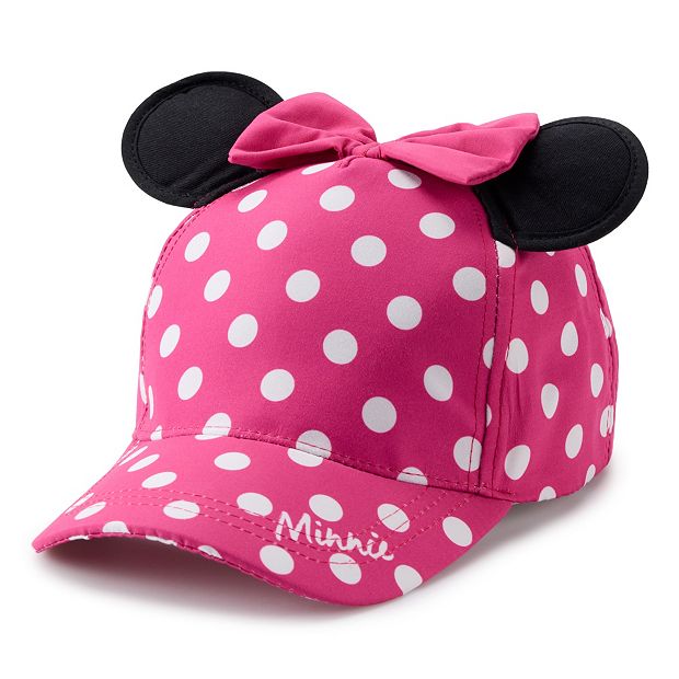 Disney Womens Minnie Mouse Bow Ears Baseball Hat (Pink)