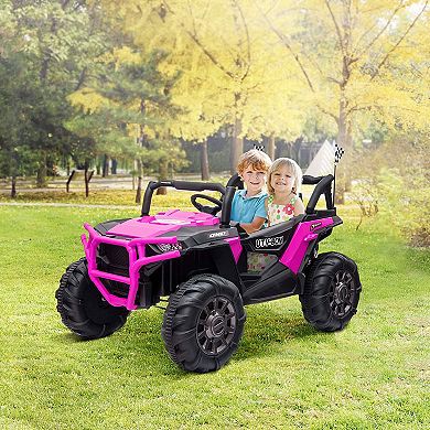 TOBBI 12V Kids Electric Battery Powered Ride On 3 Speed Toy SUV Car, Pink